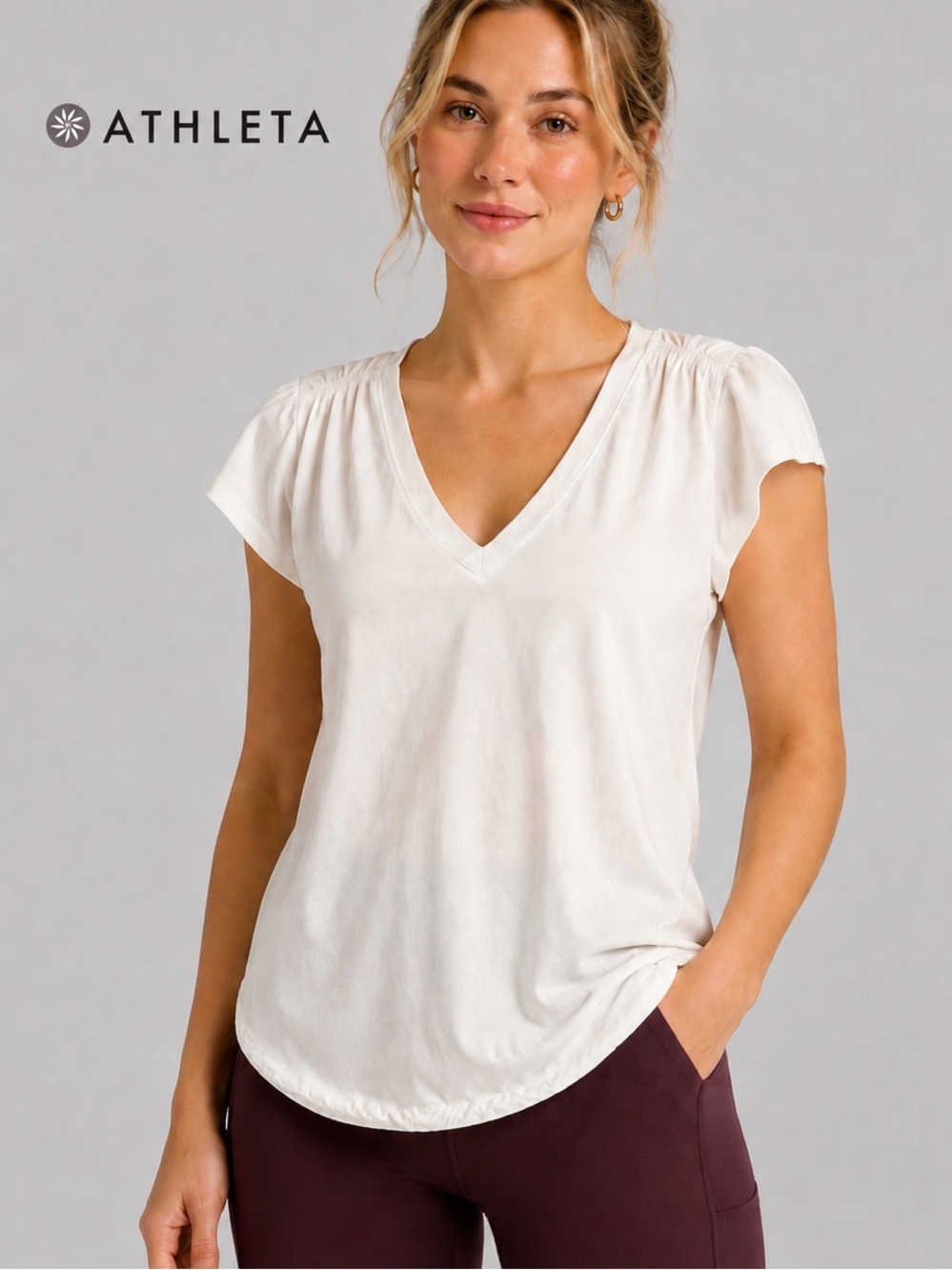 Athleta women's Outbound Vneck Short Sleeve Tee
